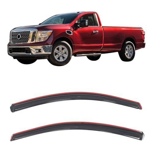 IKON MOTORSPORTS in Channel Window Visors Compatible with 2017-2019 Nissan Titan & Titan XD