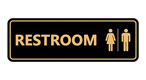 Panneau de toilettes chic noir et or Signs ByLITA finition M