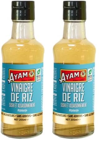 ayam - AYAM, Vinaigre De Riz, Riz à Sushis et makis, Assaisonnement pour Sauce Salade, 205 ml (Lot de 2)