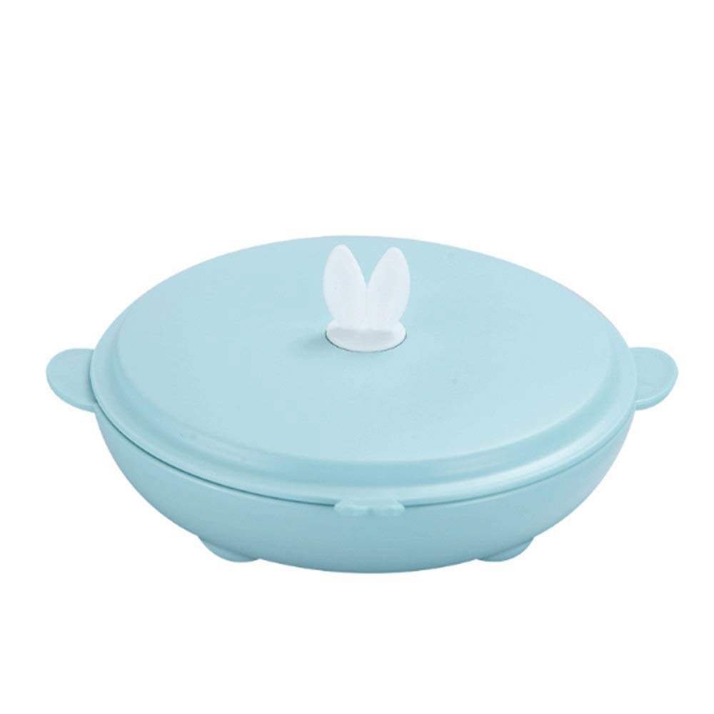 Lunch Box Boîte à Lunch Rond Japonaise de Style Japonais for Les Compartiments en Acier Inoxydable Bureau de l'école Anti-Scald Food Conteneur (Color : Blue)