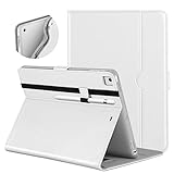 DTTO for iPad 9.7 Inch 5th/6th Generation 2018/2017 Case with Apple Pencil Holder, Premium Leather Folio Stand Cover Case for Apple iPad 9.7 inch, Also Fit iPad Pro 9.7/Air 2/Air - White