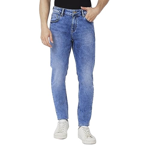Image of Spykar Men's Kano Slim Fit Mid-Rise Jeans (Ankle Length)