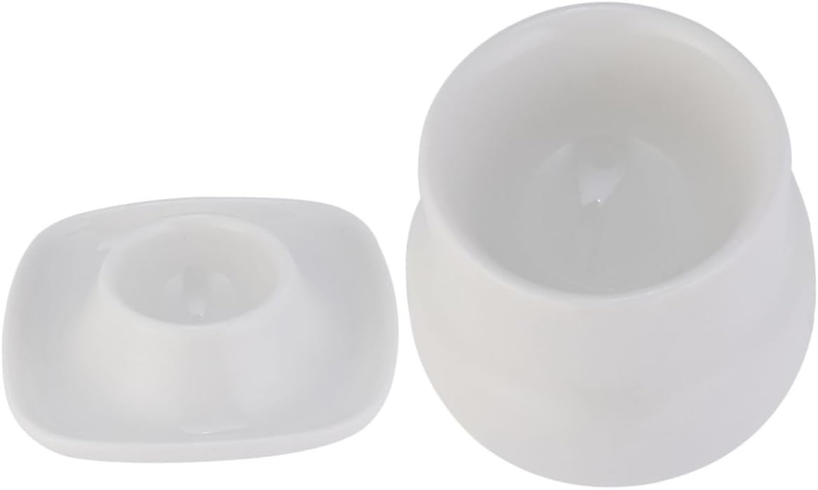 Mikinona 2pcs Ceramic Egg Cups for Breakfast Creative Egg Tray Holder Beautiful Design Kitchen Tool for Soft Boiled Porcelain Material for Easy Storage