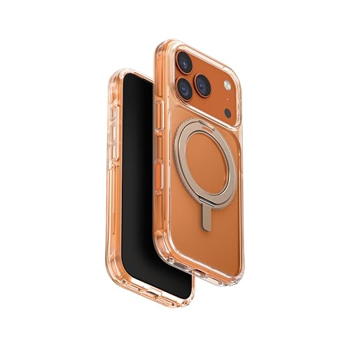 Coque iPhone 17 Pro magnétique UNIQ SWIVIX doré taupe antichoc avec anneau de support