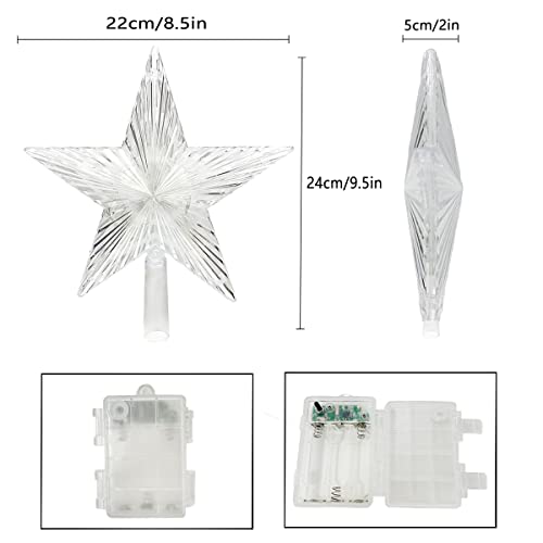 Yage Tale Christmas Star Tree Topper Lights 9.5Inch 17 Colors 8 Dynamic Modes With Versatile Remote Controller 3Aa Battery Powered Great Accessory For Christmas Tree Decorating（Indoor And Outdoor ） #TOP7