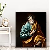 レトロなキャンバスウォールアートセントピーターバイエルグレコジークレーキャンバスにプリントインテリア用表現主義のパイオニアポスターウォールアート45x60cmインナーフレーム