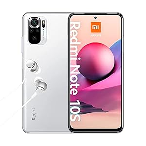 Xiaomi Redmi Note 10S Smartphone + Kopfhörer (16, 33cm (6, 43") FHD+ Display, 128GB interner Speicher, 6GB RAM, 64MP Quad-Rückkamera, 13MP Frontkamera, Dual SIM, Android 11) Weiß - [Exklusiv bei Amazon]