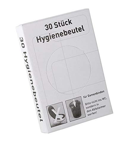 Hygienebeutel aus Polyethylen (PE) im Spender, PE-Hygienebeutel weiß, Damenhygiene-Beutel für Damenbinden & Tampons, Hygienebags für Hotels & Sanitäranlagen, Größe:5 Stück Cover