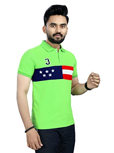 Image of Men's Cotton Embroidred Stretchable Polo T-Shirts Half Sleeves 250 GSM Cotton Regular Fit T-Shirt for Everyday Wear