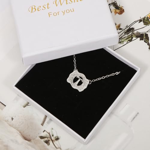 Belt Buckle Necklace Western Style Initial Letter Pendant Necklace, Decorative Belt Buckle Frame Design