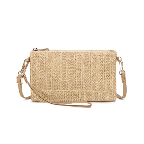 Image of Straw Clutch Purse for Beach Summer Vacation Bag Woven Handbag for Women