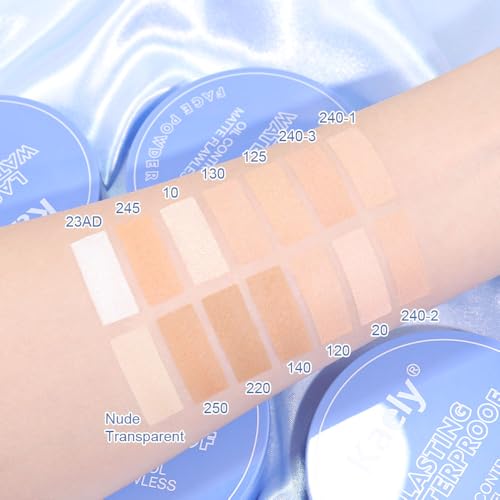 Kaely Pressed Face Powder Compact with Mirror and Puff, Makeup Setting Powder for Women Oily Skin, Oil Control Matte Powder Foundation Waterproof, polvo compacto perfection mate, 02 Natural Beige - Image 6