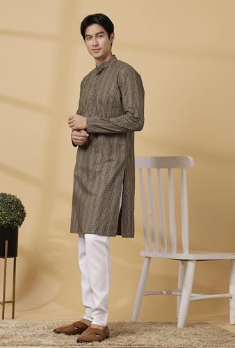 Image of Majestic Man Men's Cotton Regular Fit Casual Kurta