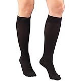 Truform Compression Socks, 15-20 mmHg, Women's Dress Socks, Knee High Over Calf Length, Black Diamond Knit, Medium