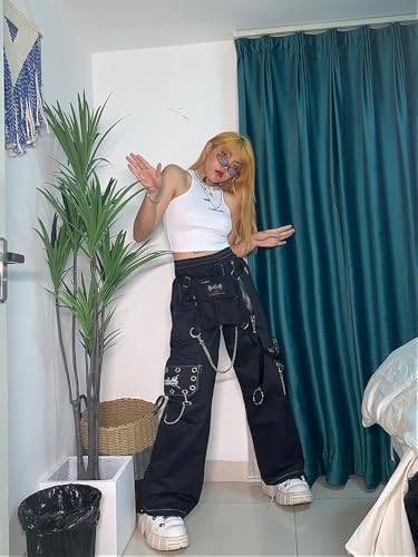 ENFUSO Embroidered Pattern Cargo Pants Harajuku Hip hop Wide Leg Pants Waist Pant Gothic Sport Casual Pants2