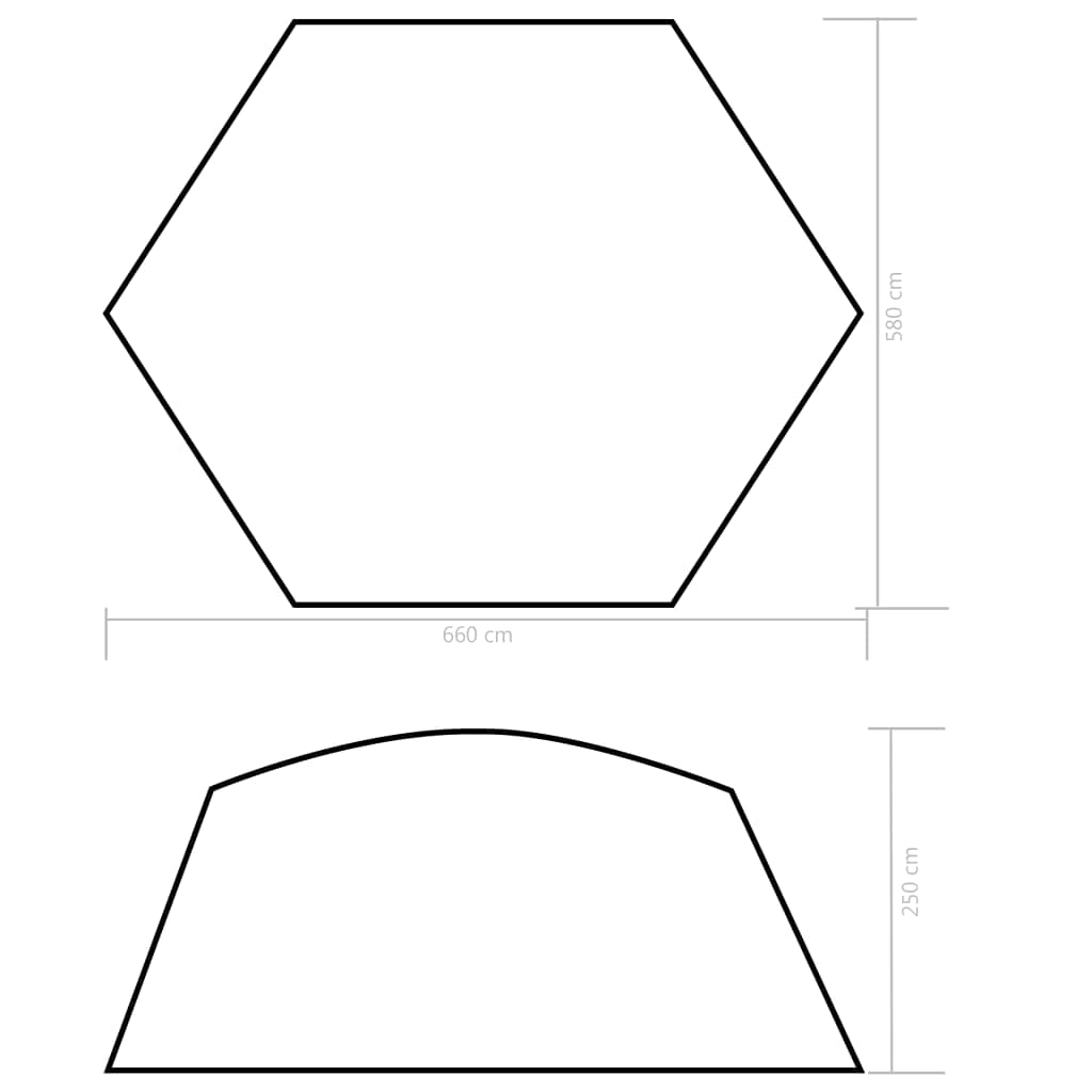 Tenda da piscina, 660 x 580 x 250 cm, colore blu, resistente ai raggi UV, per piscine rotonde fino a 300 cm di diametro, robusto poliestere con rivestimento in poliammide, con telaio in