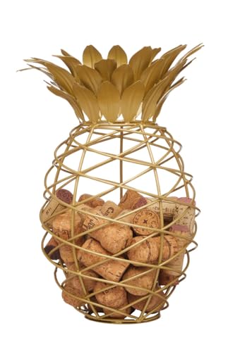Panier Ananas en Métal de Qualité Supérieure BarCraft Finition Dorée 28cm - 8