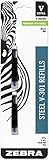 Zebra V-301 Stainless Steel Fountain Pen Refill Cartridge, Blue Ink, 2-Count