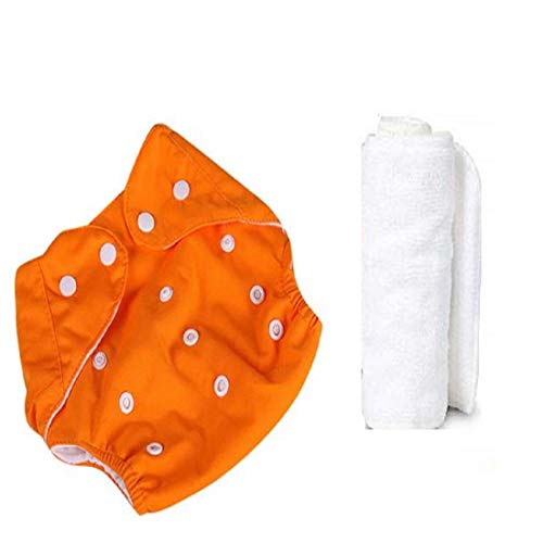 Image of Adjustable & Reusable Baby Washable Cloth Diaper Nappies with Pad Inserts for Babies /Infants /Toddlers |Age 0 to 2 Years (Pack of 5)