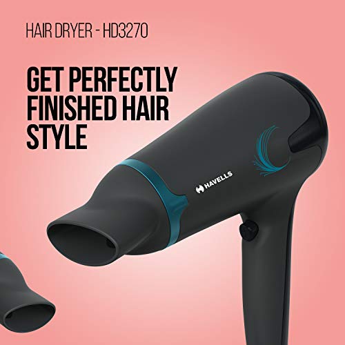 Havells HD3270 2-in-1 1700 Watts Hair Dryer with Diffuser and Thin Concentrator - Black view 2