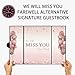 DARUNAXY Rose Gold Farewell Party Decorations for Women, We Will Miss You Very Much Alternative Signature Guest Book Girls Going Away Gifts Signing Card Board for Retirement Graduation Party Supplies