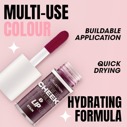 Collection Cosmetics 2 in 1 Cheek & Lip Stain, Long Lasting and Hydrating, For All Skin Types, Rosie - Image 4
