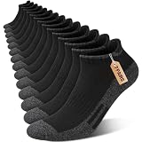 COOPLUS Mens Ankle Socks Cushioned Low Cut Athletic Sports Breathable Casual Socks with Tab (7/12 Pairs)