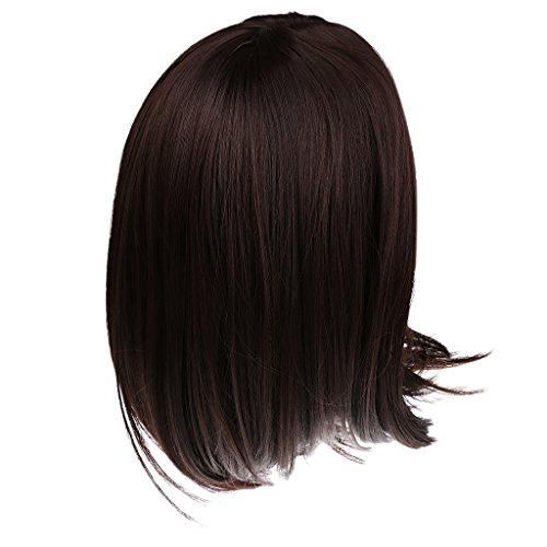 oshhni Peruca Curta Cor Natural Bob Style Extensão de Cabelo Na Moda Feminina