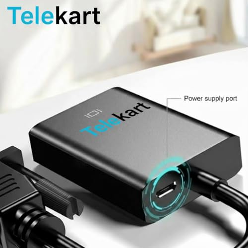 Image of Combo VGA to HDMI Adapter with 4k 1.5M HDMI Cable | Unidirectional (VGA to HDMI Only) | 1080P Full HD Converter for Laptop /PC to Monitor /Projector /TV Compatible | 6 Months Warranty