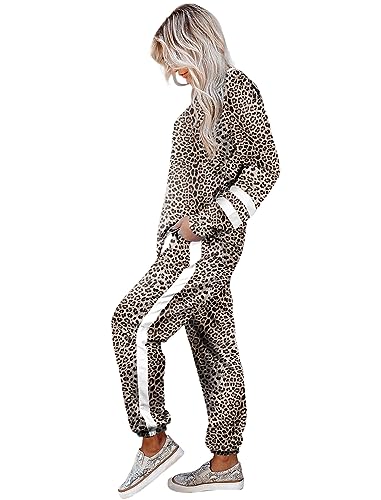 Image of Aloodor Sweatsuit for Women 2 Piece Outfits for Womens Crewneck Sweatshirts Pullover