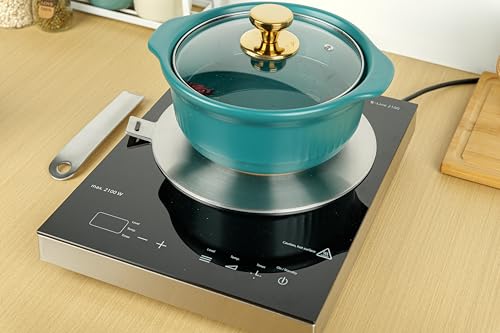 Image of RUNZI Induction Hob Heat Diffuser Ring Plate,Induction Adapter Plate with Separable Handle (14CM)
