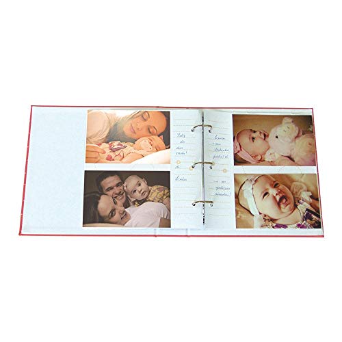 Álbum de Fotos do Bebê Coroa - Rosa - 200 Fotos 10x15 cm - 24,5x23 cm