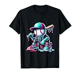 Baseball Player Ice Cream Boy Sports Graffiti Streetwear Men T-Shirt