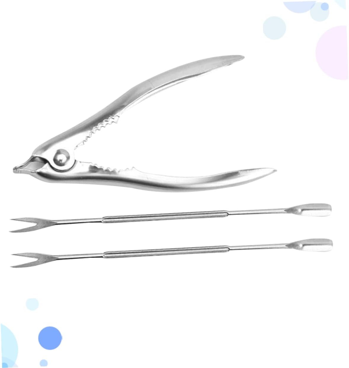 3pcs Seafood Picks Seafood Fork Clam Clamps Seafood Opener Mutitool Sea Shells for Crafts Prawn Crackers Cleaning Tool Seafood Tools Lobster Picks Brazil Nuts Clip Small