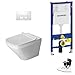 Produktbild Geberit Duofix Vorwandelement Drückerplatte Delta 50 mit Duravit Design WC spülrandlos mit Beschichtung, Komplett-Set