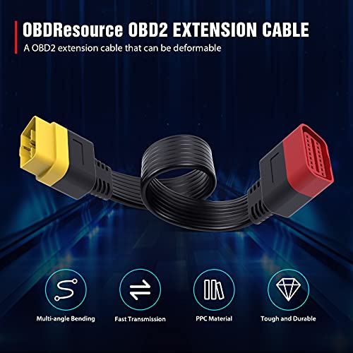 Obd2 Extension Cable, Professional Automotive Diagnostic Scan Tool Full 16 Pin Extension Cable For Odbii Scanner Forscan Check All Car Vehicles Computer Engine Code Reader - 20Cm/7.9In #TOP1