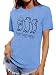 BYIPY Funny Tshirts Shirts for Women Graphic Tees Dog Printed Short Sleeve Tops Summer Shirt Loose Crewneck Soft Tops T-Shirt L Blue