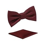 fortunatever Boys Solid Pre-tied Bow Ties,Burgundy Red Adjustable Tuxedo Bowtie For Boy With Multipl