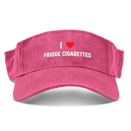 I Love Fridge Cigarettes Ponytail Sun Fashion Caps for Men Athletic Visor Hat Pink