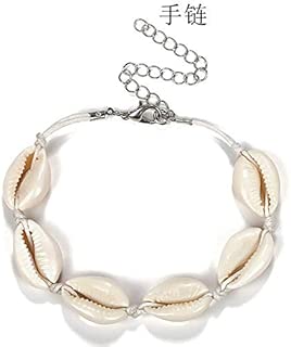 Natural Cowrie Beads Shell Anklet Bracelet Handmade Beach Foot Jewelry Hawaiian Jamaican Style Adjustable for Women Unisex