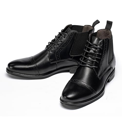 Men's Chelsea Dress Boots Comfortable Leather Slip On Ankle Boots For Casual & Formal Occasions