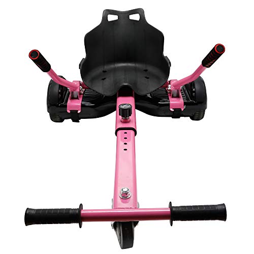 Hoverkart para Hoverboard, Asiento Kart para Patinete Eléctrico, Compatible para 6.5' 8' 8.5' 10' Silla Self Balancing, Color Negro (ROSADO)