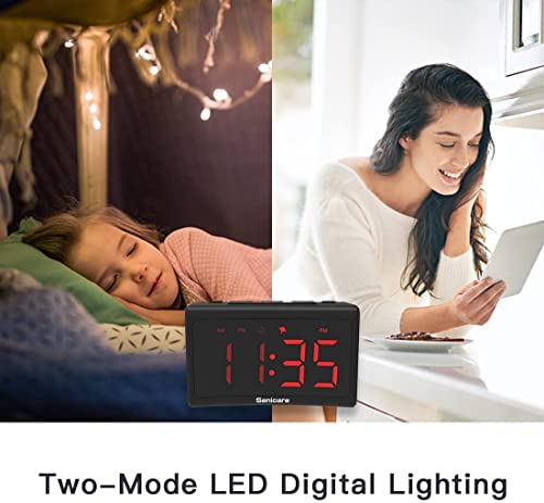 Zeithalter Alarm Clock With Radio,Retro Digital Clock,Bedroom Table Vintage Alarm Clock With Bed Shaker, Loud Alarm Clock For Heavy Sleeper,Family Father Mother Kids Teen #TOP6