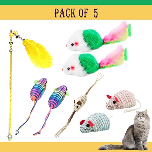 Cature-6-in-1-Cat-Toys-Kitten-Toys-Royal-Combo-Feather-Teaser-Stick-Interactive-Catnip-Feather-Silver-Vine-Chew-Teething-Mouse-Toy-Stick-2-Sisal-Mouse-Rope-Toy-Pack-of-6