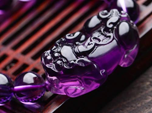 Bracelet Feng Shui en cristal d'améthyste 3A extensible pour la prospérité - 6
