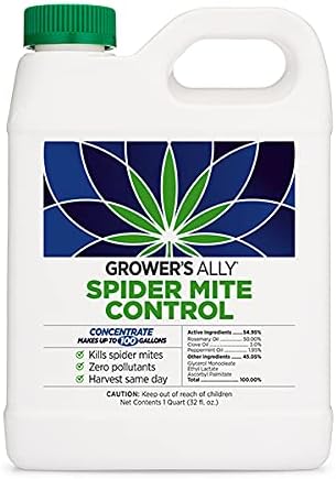 Amazon Com Grower S Ally Spider Mite Control 32 Fl Oz Concentrate Makes 100 Gallons Insecticide And Miticide For Plants Omri Listed Patio Lawn Garden