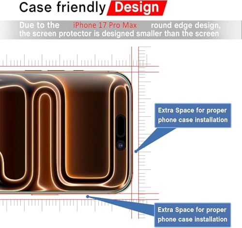 Image of FabeKee Tempered Glass Screen Protector Compatible For Black Cellphone With Edge To Edge Coverage And Easy Installation Kit (Transparent, iPhone 17 Air)