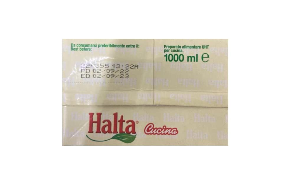 12x Halta Cucina Preparato Alimentare UHT per Cucina Cremige Zubereitung UHT für die Küche Ideal für Pasta, Saucen, Pizza Kochsahne Sahne 1000ml