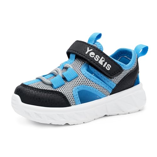 Image of YESKIS Toddler Boys Girls Sport Sandals Outdoor Athletic Hiking Running Tennis Barefoot Shoes Lightweight Closed Toe Adjustable Strap for Toddler and Little Kids