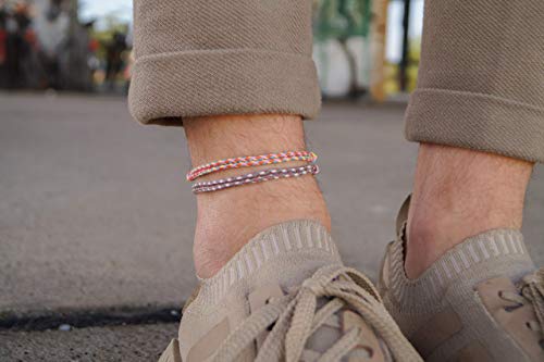image for Made by Nami 2x Boho Surfer Anklet Women - Ethno Ankle Bracelet Set of